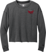 York Devils New Era Ladies Tri-Blend Fleece Crop Crew